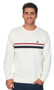 lot 41287 image: U.S. Polo Assn. Mens Chest Stripe Crew Neck Sweater -Size XL
