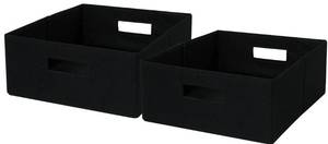 lot 41301 image: Better Homes & Gardens Half-Size Fabric Storage Bin, Black, 2 Pack