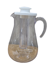 lot 41305 image: Mainstays 3-Quart Plastic Water Pitcher with Lid and Ice Core (Missing Part of Lid)