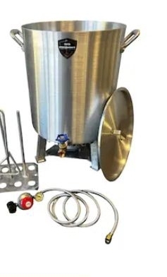 lot 35629 image: High Performance Cookers Manual Ignition Liquid Propane Gas Turkey Fryer (Missing Parts Dented)- Retail $465