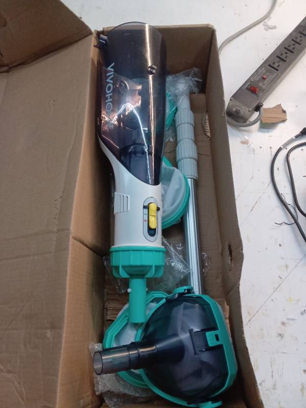 lot 36051 image: SPECSTAR Cordless Pool Vacuum with Telescopic Pole, Powerful Suction up to 18.9 GPM, 60 Mins Running Time, Handheld Rechargeable Swimming Pool Cleaner for PoolsSpasHot Tubs (Missing Parts)