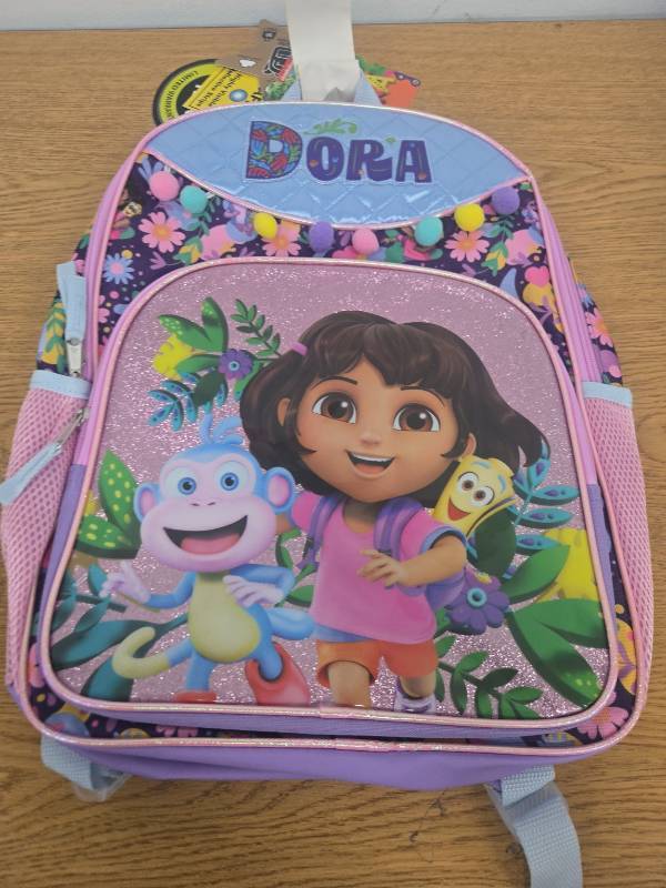 lot 38641 image: Dora Kids 16 Backpack - Purple (Missing Ball Decor)