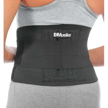 lot 38683 image: Mueller Adjustable Back Brace Black One Size Fits Most