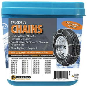 lot 37290 image: Peerless Truck Tire Chain with Rubber Tighteners (1 Pair  Winter Tire Chains) PN#0322930 - Retail $140