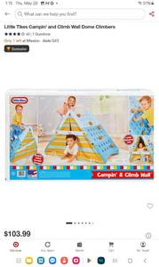 lot 40280 image: Little Tikes Campin and Climb Wall Dome Climbers