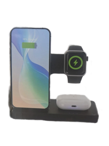 lot 41317 image: 3-in-1 Wireless Charging Station for Phone Watch and Earbuds