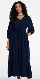 lot 41322 image: Time and Tru Womens Tiered Maxi Dress with 34 Length Sleeves, Size Medium