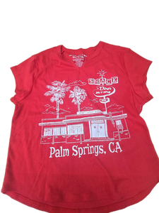 lot 41323 image: Shack Diner Palm Springs CA Red Graphic T-Shirt Size XL