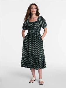 lot 41339 image: Time and Tru Womens Puff Sleeve Square Neck Midi Dress, Size XL