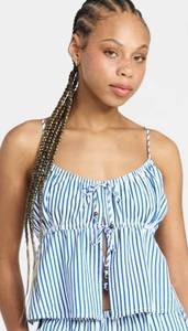 lot 41343 image: No Boundaries Seersucker Double Tie Cami Top -Size Medium
