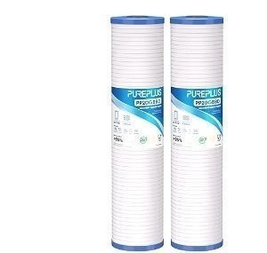 lot 35016 image: PUREPLUS 5 Micron 20 x 4.5 Whole House Sediment Home Water Filter, Grooved Sedim