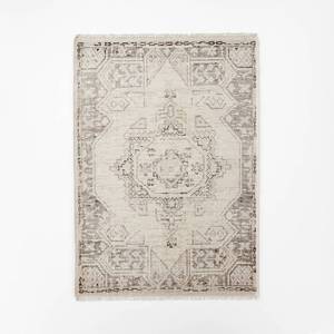 lot 37302 image: Knolls Authentic Handknotted Distressed Persian Rug (5x7) GrayIvoryBlack - Threshold designed with Studio McGee - Retail $300