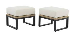 lot 37307 image: Better Homes & Gardens Ventura 2-Piece Outdoor Wicker Ottoman, Beige - Retail $177