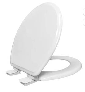 lot 37323 image: Mainstays Round Slow-Close Toilet Seat in White
