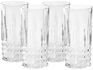 lot 41347 image: Martha Stewart Everyday Calista 4 Piece 12.2 Ounce Glass Tumbler Set in Clear