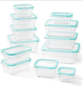 lot 41358 image: Members Mark 24-Piece Glass Food Storage Set By Glasslock OVEN SAFE