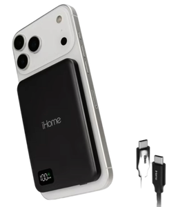 lot 41369 image: iHome 5000mAh Magnetic Power Bank with USB-C Cable, MagSafe Compatible, 20W Rapid Power Delivery