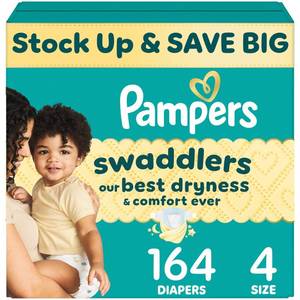 lot 41375 image: Pampers Swaddlers Sensitive Disposable Diapers Massive Pack - Size 4 - 164ct