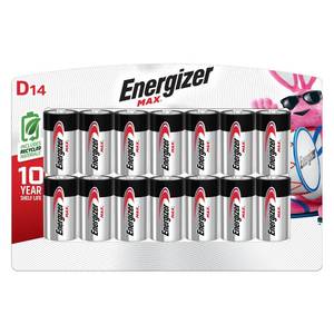 lot 41388 image: Energizer MAX D Batteries  D Cell Alkaline Batteries (14 Count)
