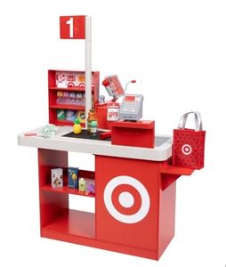 lot 42021 image: Target Toy Checklane Pretend Shopping Accessories, Play Money, Toy Cash Register, Batteries Required, Ages 3 - Retail $165