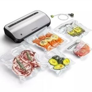 lot 42035 image: FoodSaver Preserve Vacuum Sealer, 14-Piece Starter Kit, Vacuum Seal Roll & Bags (Not Powering On)
