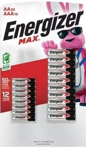lot 42052 image: Energizer Max AA Alkaline Batteries 20 Pack