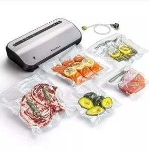 lot 42064 image: FoodSaver Preserve Vacuum Sealer, 14-Piece Starter Kit, Vacuum Seal Roll & Bags - Retail $75