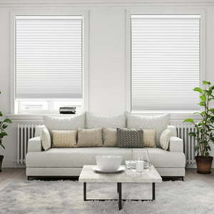lot 42071 image: Mainstays Cordless Polyester Blackout Cellular Shade  1-Piece  White  31  W x 72  L