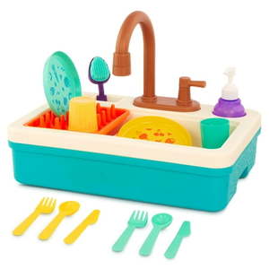 lot 37345 image: Battat Splash & Sparkle Sink Plastic Real Faucet and Magic Dishes Toddler and Preschool Toys