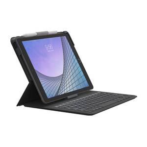lot 37347 image: ZAGG - Messenger Folio 2 Keyboard & Case for Apple iPad 10.2 (7th, 8th, 9th Gen) and iPad Air 10.5 (3rd Gen) - Charcoal - Retail $80