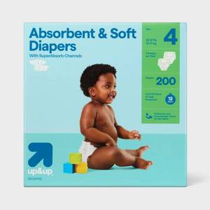 lot 37353 image: up&up Disposable Diapers - Size 4, 22-37lbs (200ct)