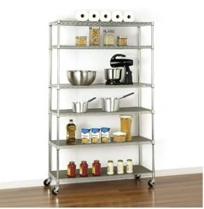 lot 37355 image: Members Mark 6-Tier NSF Heavy Duty Wire Shelving (47.75 W x 18 D x 75.5 H) - Retail $110