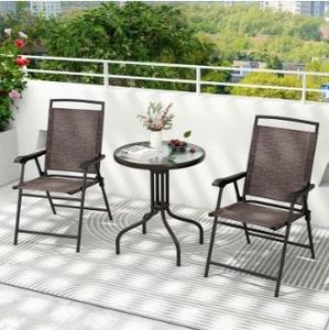 lot 40314 image: Costway 3 Piece Patio Bistro Set (NOT EXACT WITH STOCK PHOTO)