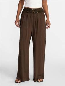 lot 41410 image: No Boundaries Crochet Waist Beach Pants, Womens Medium