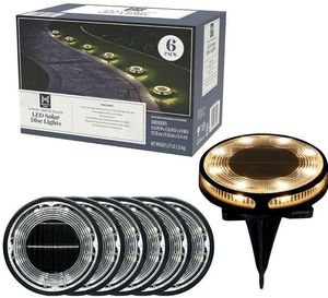 lot 41417 image: Members Mark Matte Black LED Solar Disc Lights