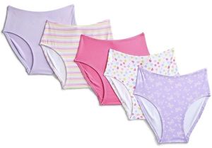 lot 41420 image: Wonder Nation Girls Premium Brief Underwear, 5-Pack, Size XS