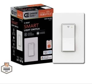 lot 41422 image: Commercial Electric 3-Way Smart Light Switch WiFi Bluetooth White