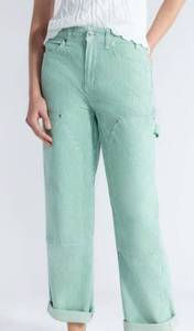 lot 41436 image: Free Assembly Womens and Womens Plus Mid Rise Relaxed Carpenter Jeans, Size 0