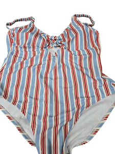 lot 41452 image: Time and Tru Red White Blue Striped One-Piece Swimsuit Size XL