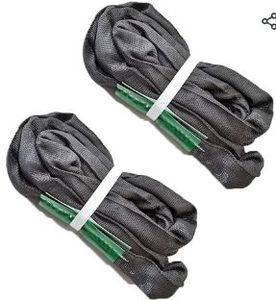 lot 42088 image: Black Spanset Round Slings 2-Pack 5300lb for Aerial Hoop Rigging polyester sling for Yoga Hammock Aerial Silks Wrap Over Tree Limbs or Beams