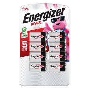 lot 42089 image: Energizer MAX Alkaline 9 Volt Batteries  8-Pack