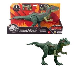 lot 42108 image: Jurassic World Rebirth Ultimate Damage Allosaurus Light Up Dinosaur Figure, Chomp & Roar Toy