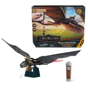 lot 42125 image: Dreamworks Dragons, How To Train Your Dragon, Real Flying Rc Toothless With Flapping Wings And Adjustable Tail, Dragon Toys For Kids Ages 4 & Up