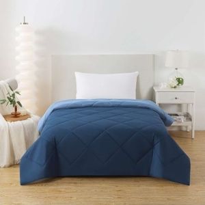lot 42133 image: Navy Blue Quilted Comforter Bedding Set