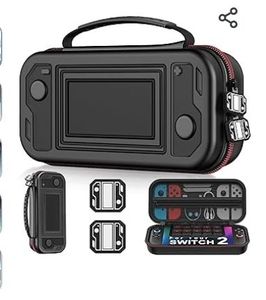 lot 42142 image: Larstylee Switch 2 Carrying Case with Protective Hard Shell, Game Card Slots, Mesh Pocket for Nintendo Switch 2 (2025)SwitchOLED Accessories Skin