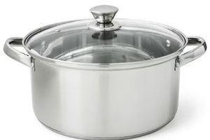 lot 42144 image: Mainstays Stainless Steel Covered Dutch Oven, 5-Quart