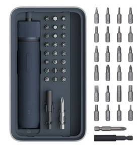 lot 37359 image: HOTO 3.6V Electric Screwdriver Tool Kit, Rechargeable, Magnetic Case Lid, 3 Torque Settings, 1500mAh Battery, LED Light - Retail $67