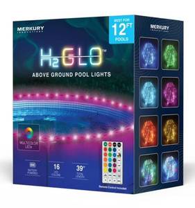 lot 37381 image: 39ft RGB LED Above Ground Pool Rope Lights with Remote Control (Best for 12ft Pools)