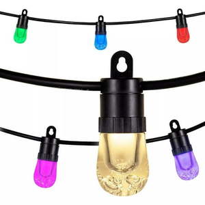 lot 40343 image: EcoScapes 24 Wi-Fi Color-Changing LED Cafe Lights by Enbrighten (12 Bulbs)