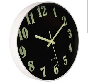 lot 40372 image: JoFomp Modern Night Light 12 Quartz Wall Clock with Silent Sweep Movement for Bedroom, Kitchen